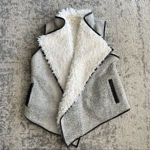 Gray furry vest